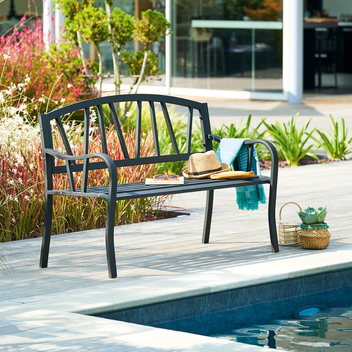 Banc de jardin Alvernia Noir  La Foir'fouille Tignac, Guérande