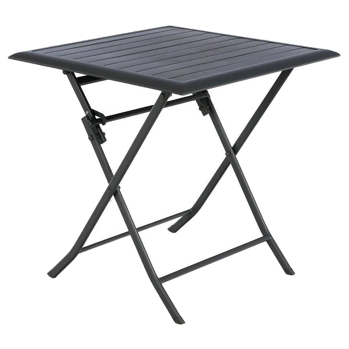 Table de jardin pliante carrée Azua Gris smoke  La Foir'fouille Tignac,  Guérande, Pontchâteau