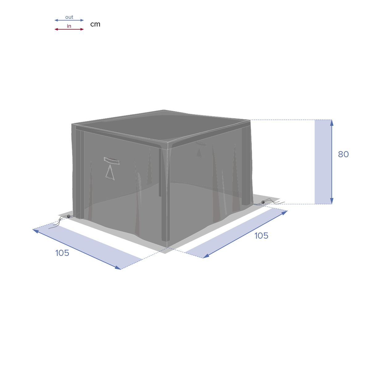 Housse de protection table de jardin carrée 105 cm DCB Garden