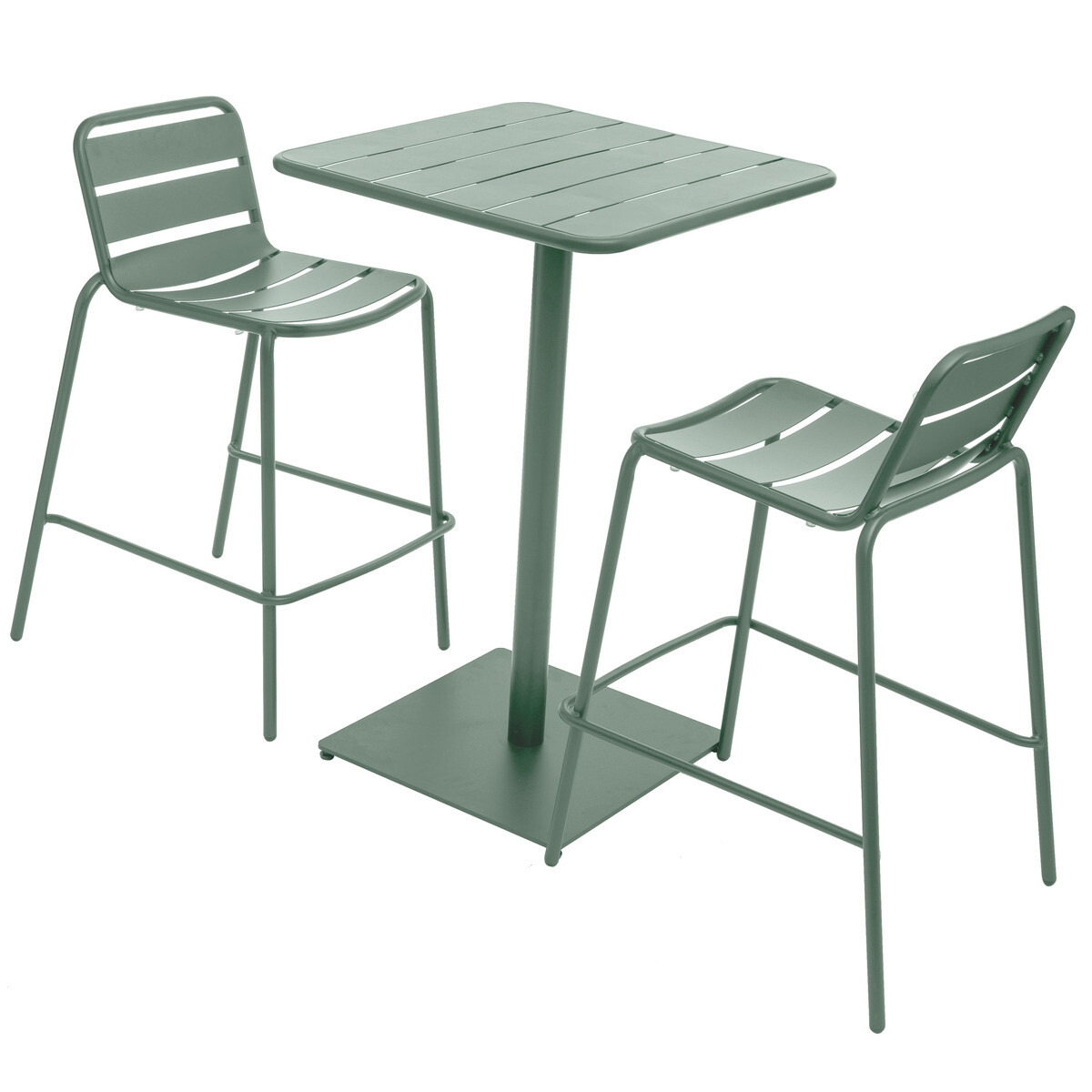 Table haute pliante de jardin Greensboro Vert olive - Hespéride