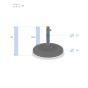 Pied de parasol rond Gris
