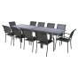 Table de jardin extensible Piazza Anthracite & Graphite 10P