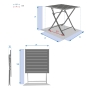 Table de jardin pliante carrée Azua Graphite