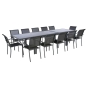 Table de jardin extensible Piazza Anthracite & Graphite 12P