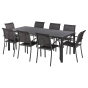 OFFRE SPECIALE Table PIAZZA Rectangulaire Fixe 8p + 8 Fauteuils PIAZZA