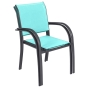 Fauteuil de jardin empilable Piazza Émeraude & Graphite