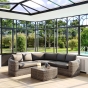 Salon d'angle de jardin Mooréa Terre d'ombre