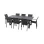 OFFRE SPÉCIALE : Table de jardin extensible Axiome 10 pers + 6 fauteuils Axiome Poivre & Graphite 