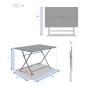 Table de jardin pliante rectangulaire Greensboro Gris quartz