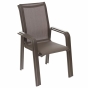 Fauteuil de jardin haut empilable Essentia Wengé & Tonka