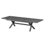 OFFRE SPÉCIALE : Table de jardin extensible Axiome Ardoise granitée 12 pers + 8 Fauteuils Axiome Silex Quartz