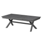 OFFRE SPÉCIALE : Table de jardin extensible Axiome Ardoise granitée 12 pers + 8 Fauteuils Essentia Graphite 
