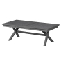 OFFRE SPÉCIALE : Table de jardin extensible Axiome Ardoise granitée 12 pers + 8 Fauteuils Axiome Poivre & Graphite 