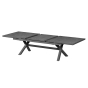 OFFRE SPÉCIALE : Table de jardin extensible Axiome Ardoise granitée 12 pers + 8 Fauteuils Essentia Graphite 