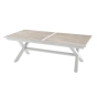 Table de jardin extensible Axiome Sépia & Blanc