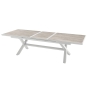 Table de jardin extensible Axiome Sépia & Blanc