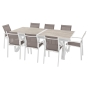 Table de jardin extensible Axiome Sépia & Blanc