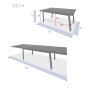 Table de jardin extensible Pavane Graphite