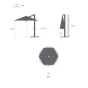 Parasol déporté rond Manoa Bordeaux & Graphite