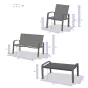 Salon de jardin Elyn Noisette & Blanc