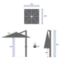 Parasol déporté MELHIA Anthracite 3x3m