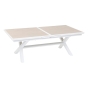 Table de jardin extensible AXIOME Effet bois Lin & Blanc