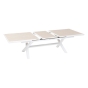 Table de jardin extensible AXIOME Effet bois Lin & Blanc