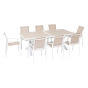 Table de jardin extensible AXIOME Effet bois Lin & Blanc