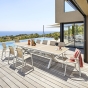 Table de jardin extensible AXIOME Effet bois Lin & Blanc