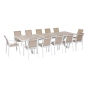 Table de jardin extensible AXIOME Effet bois Lin & Blanc