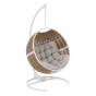 Fauteuil œuf suspendu ORBIANA Taupe & Blanc