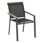 Fauteuil de jardin empilable ESSENTIA Anthracite, Graphite & Acacia