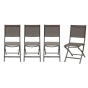 Lot de 4 chaises de jardin pliantes ESSENTIA Wengé & Praliné