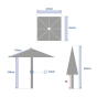 Parasol droit carré SOYA Argile & Blé