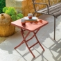 Table d'appoint de jardin pliante carrée GREENSBORO Acajou