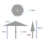 Parasol droit rond inclinable SOYA Acajou