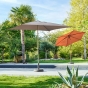 Parasol droit rond inclinable SOYA Acajou