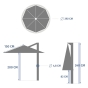 Parasol déporté rond MANOA Vert olive / Graphite
