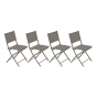 Lot de 4 chaises de jardin pliante MODULA Noisette / Café