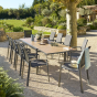 OFFRE SPECIALE : TABLE EXTENSIBLE COULISSANTE EVASION 10P ALU HONEY / GRAPHITE + 6 FAUTEUILS ESSENTIA ANTHRA/GRAPH
