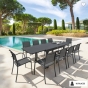 OFFRE SPÉCIALE : Table de jardin extensible Piazza 10 pers + 6 fauteuils Piazza Anthracite & Graphite