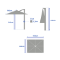 PARASOL EQUADOR 4X3M ANODISE / ARDOISE