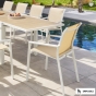 OFFRE SPECIALE : Table de jardin Axiome Extensible 10p Lin / Blanc + 6 Fauteuils Essentia Lin / Blanc
