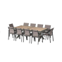 OFFRE SPÉCIALE : Table extensible Axiome Honey / Praline 12 pers + 8 fauteuils Essentia Wenge / praline