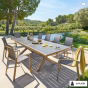 OFFRE SPECIALE : Table de jardin Extensible AXIOME Graphite & Honey + 6 Fauteuils Essentia Graphite