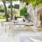 OFFRE SPECIALE : Table de jardin extensible ÉVASION Effet bois Lin / Argile + 6 Fauteuils Essentia Lin / Argile