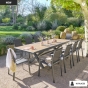 Table de jardin extensible AXIOME Effet bois Noix & Graphite