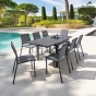 OFFRE SPÉCIALE : Table de jardin extensible Piazza 8 pers + 4 fauteuils Piazza Anthracite & Graphite