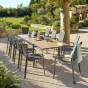 OFFRE SPECIALE : TABLE EXTENSIBLE COULISSANTE EVASION 10P ALU HONEY / GRAPHITE + 6 FAUTEUILS ESSENTIA ANTHRA/GRAPH