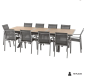 OFFRE SPÉCIALE : Table extensible Axiome Honey / Praline 10 pers + 6 fauteuils Essentia Wenge / praline
